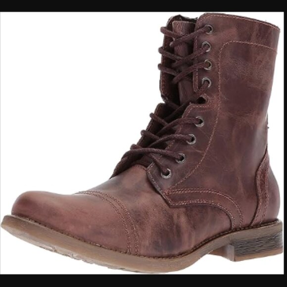 NIB Steve Madden Men's Genuine Leather Combat Boots, 11.5 Wide - Picture 3 of 13